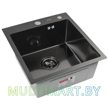Кухонная мойка ARFEKA ECO AR 450x500 BLACK PVD NANO DECOR MILLET GRAINS
